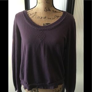 Beaded super soft purple pullover sweater.